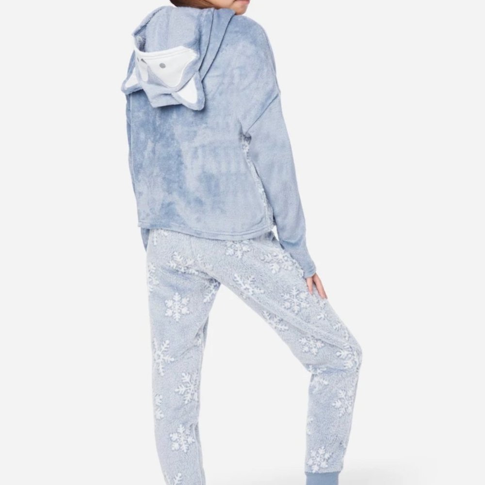 NWT 10 JUSTICE 2p owl fox pajamas 3d ears plush pajamas christmas loungewear pjs